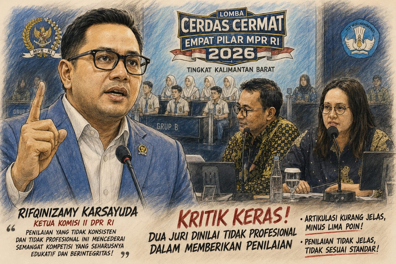 Kontroversi Penilaian LCC 4 Pilar Kalbar Viral, Ketua Komisi II DPR RI Angkat Bicara