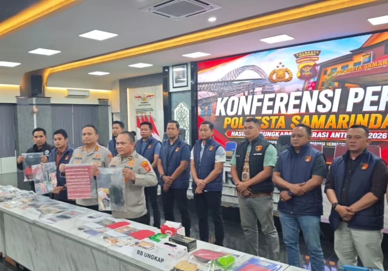 Operasi Antik Mahakam 2026 Berakhir, Polresta Samarinda Amankan 74 Tersangka Kasus Narkoba